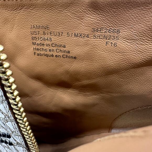 Calvin Klein 'Jamine' Studded Booties/Heels 34E2666 Zip-Up Women's US 7.5 Silver - Picture 11 of 11